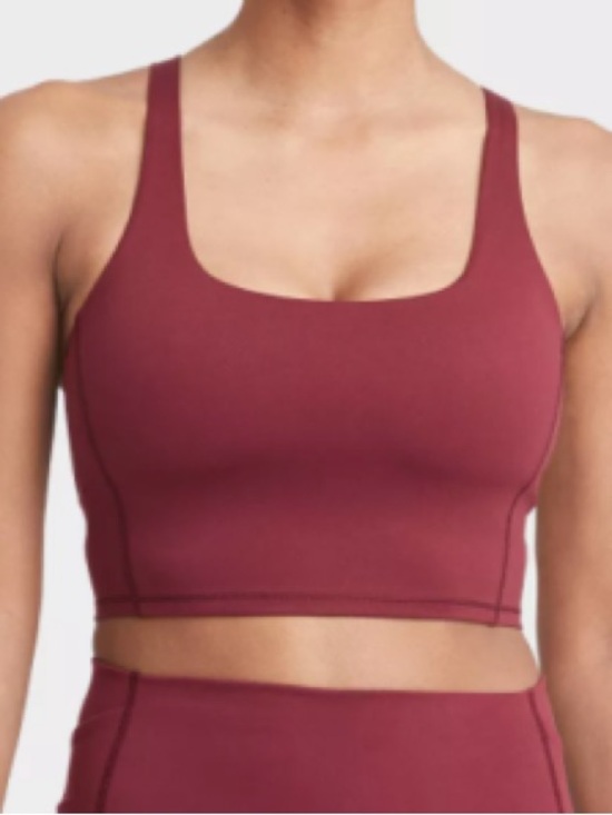 all in motion Other - ALL IN MOTION Sports Bra LIGHT SUPPORT LONGLINE Dark Red UPF 50 Size XL